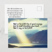 詩篇27:14 Wait on the LORD Bible Verse海 ポストカード (正面/裏面)