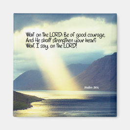 詩篇27:14 Wait on the LORD Bible Verse海 マグネット