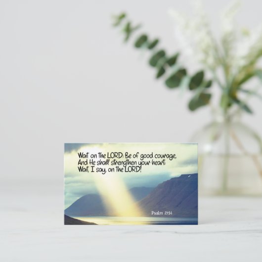 詩篇27:14 Wait on the LORD Bible Verse海 名刺 (スタンド正面)