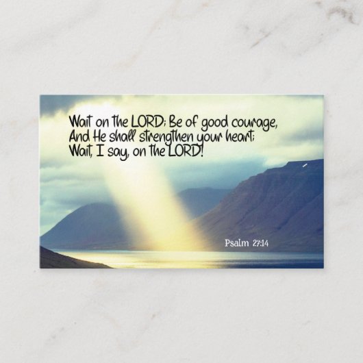 詩篇27:14 Wait on the LORD Bible Verse海 名刺 (正面)