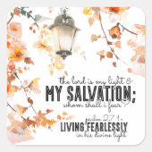 詩篇27:1 主は私の光 & 救い 聖書 スクエアシール (正面)