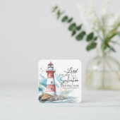 詩篇27:1 聖書 主は私の光、救い スクエア名刺 (スタンド正面)