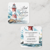 詩篇27:1 聖書 主は私の光、救い スクエア名刺 (正面/裏面)