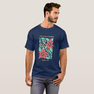 詩篇27:1 花のクリスマスデザイン「主は私の光」 Tシャツ