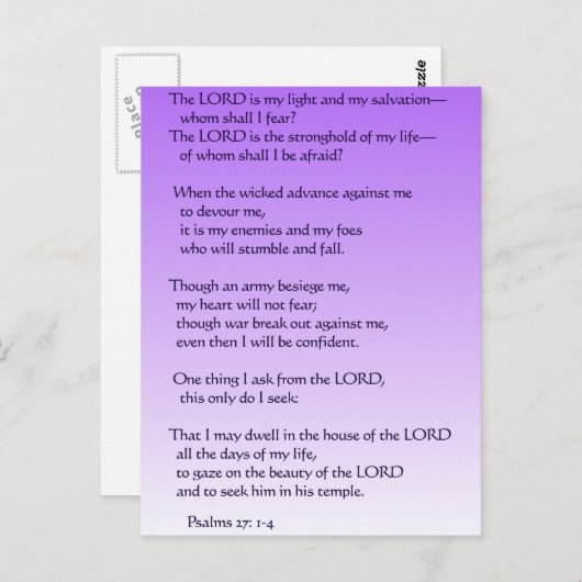 詩篇27:1-4 ポストカード (正面/裏面)