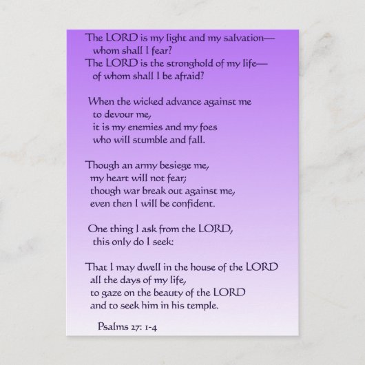 詩篇27:1-4 ポストカード (正面)