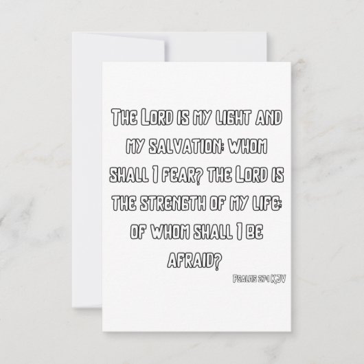詩篇27:1 KJV聖書の聖なる書物、 経典挨拶 カード (正面)