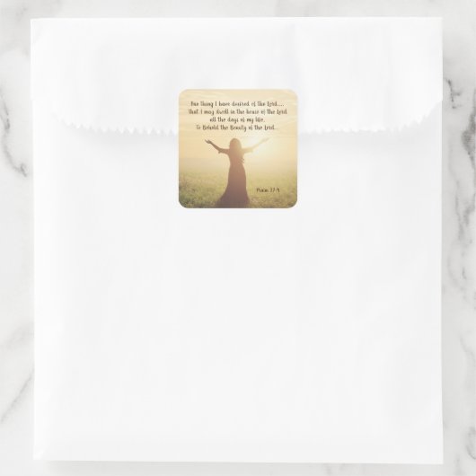 詩篇27:4主なる聖書の願い事 スクエアシール (バッグ)