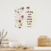 詩篇27:6わたしは歌を歌い、主にメロディーを作る ポスター (キッチン)