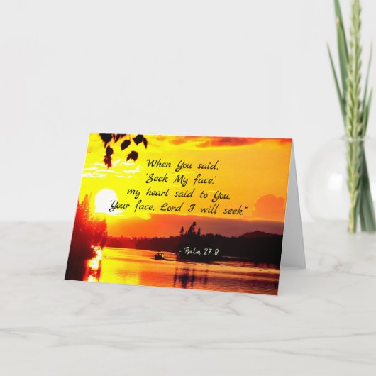 詩篇27:8あなたの顔主わたしは聖書を求める カード (正面)