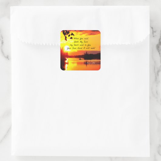 詩篇27:8あなたの顔主わたしは聖書を求める スクエアシール (バッグ)