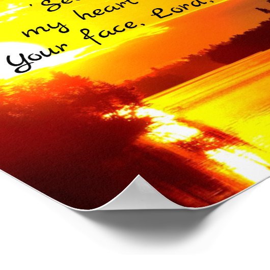 詩篇27:8あなたの顔主わたしは聖書を求める ポスター (角)