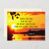 詩篇27:8あなたの顔主わたしは聖書を求める ポストカード (正面/裏面)