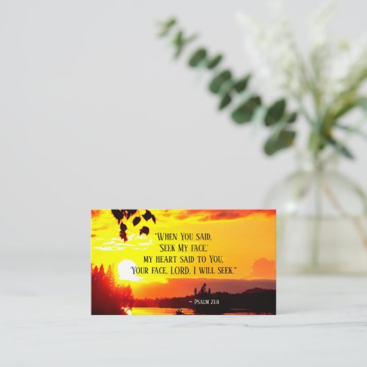 詩篇27:8あなたの顔主わたしは聖書を求める 名刺 (スタンド正面)