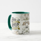 詩篇28:7主なる私の力と盾のカスタム マグカップ (正面左)