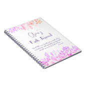 詩篇28:7明るいピンクの薄紫フローラ信仰祈りの言葉 ノートブック (右側)