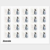 詩篇28:7 水彩画のイラスト「主はわが力」 スクエアシール (シート)