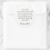 詩篇28:7 聖書の詩、力強い聖句 モダン ラウンドシール (バッグ)
