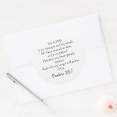 詩篇28:7 聖書の詩、力強い聖句 モダン ラウンドシール (封筒)