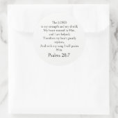 詩篇28:7 聖書の詩、力強い聖句 モダン ラウンドシール (バッグ)