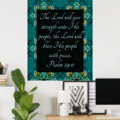 詩篇29:11 ポスター (ホームオフィス)