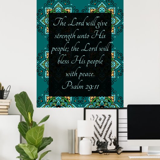 詩篇29:11 ポスター (ホームオフィス)