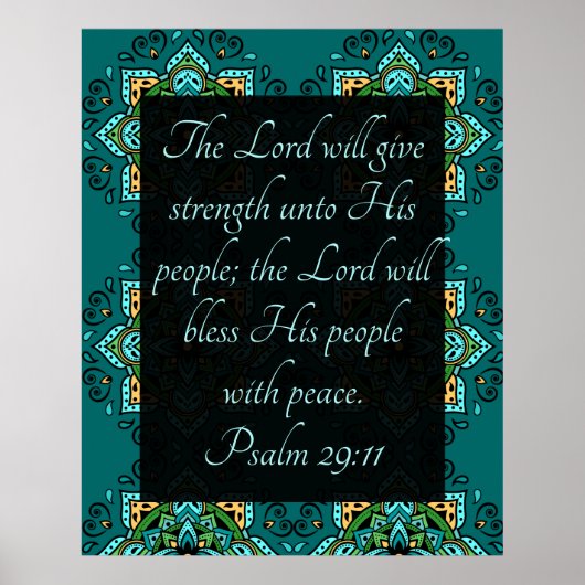 詩篇29:11 ポスター (正面)