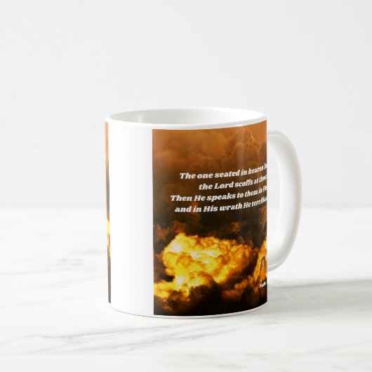 詩篇2:4-5神の怒りの聖句 コーヒーマグカップ (正面右)