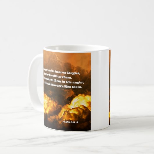 詩篇2:4-5神の怒りの聖句 コーヒーマグカップ (正面左)