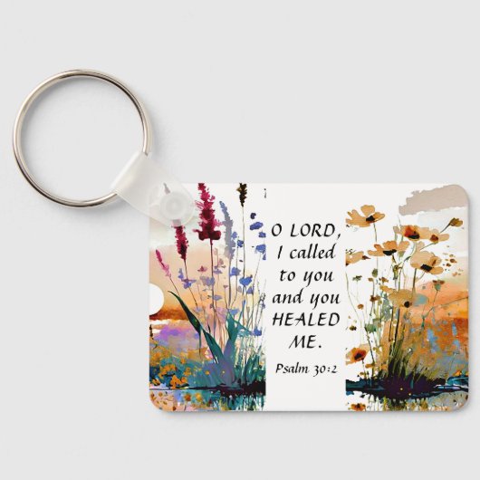 詩篇30:2主よ主よ私にキリスト教の聖書を癒してくれた キーホルダー (裏面)