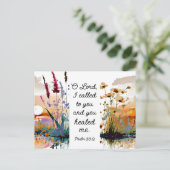 詩篇30:2主よ主よ私にキリスト教の聖書を癒してくれた ポストカード (スタンド正面)