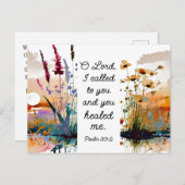 詩篇30:2主よ主よ私にキリスト教の聖書を癒してくれた ポストカード (正面/裏面)