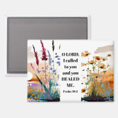 詩篇30:2主よ主よ私にキリスト教の聖書を癒してくれた マグネット (正面/裏面)