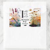 詩篇30:2主よ私を癒してくれたキリスト教の聖書 長方形シール (バッグ)