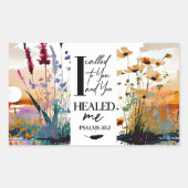 詩篇30:2主よ私を癒してくれたキリスト教の聖書 長方形シール (正面)
