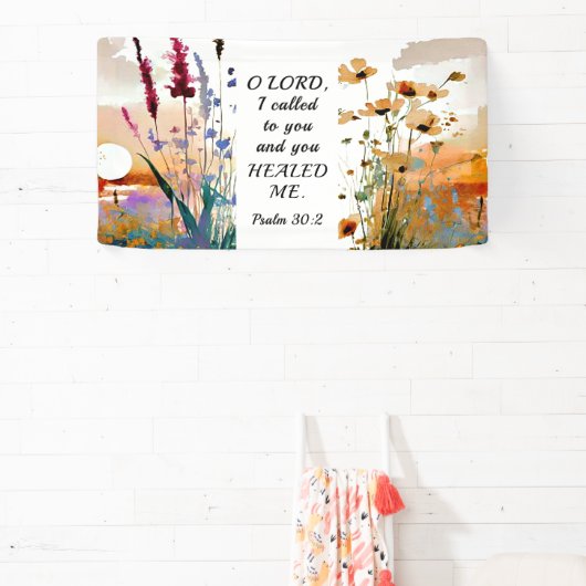 詩篇30:2 主よ、私はあなたに叫び、あなたは私を癒してくださいました 横断幕 (インサイチュ)