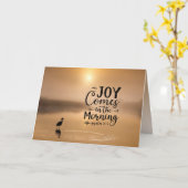 詩篇30:5朝の来聖書節の喜び カード (黄色い花)