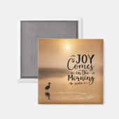 詩篇30:5朝の来聖書節の喜び マグネット (正面/裏面)