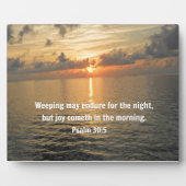 詩篇30:5泣き一晩の間は耐え忍ぶ… フォトプラーク (正面)