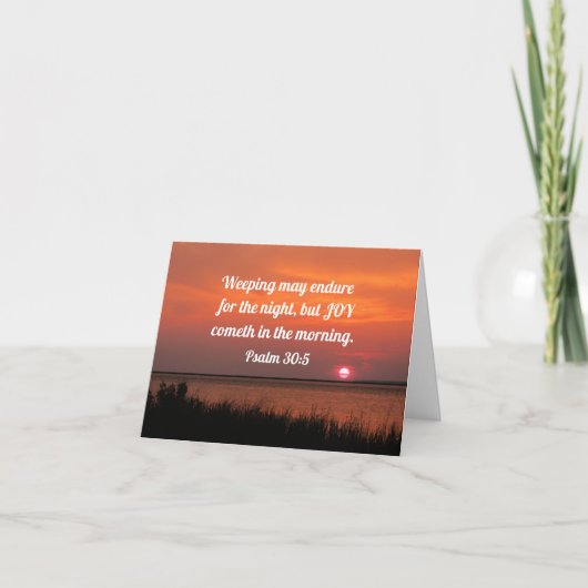 詩篇30:5 泣きみは夜の間こそ続く カード (正面)
