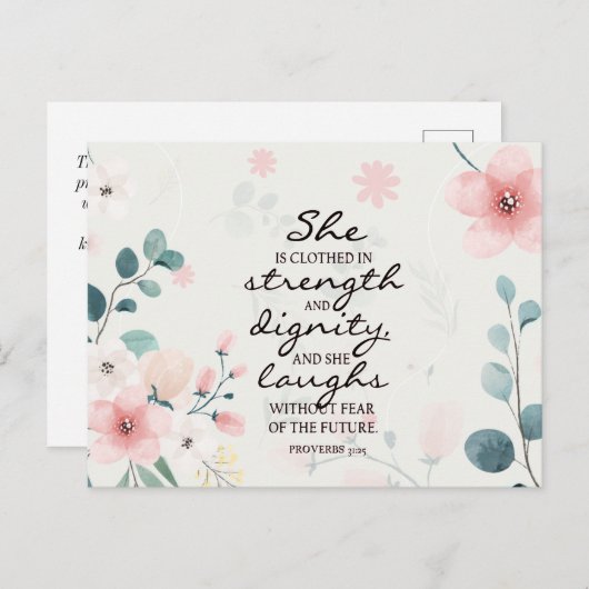 詩篇31:25 彼女は力強さに身を包む ポストカード (正面/裏面)