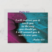 詩篇32:8の聖書ポストカード 私に道を示してください ポストカード (正面/裏面)