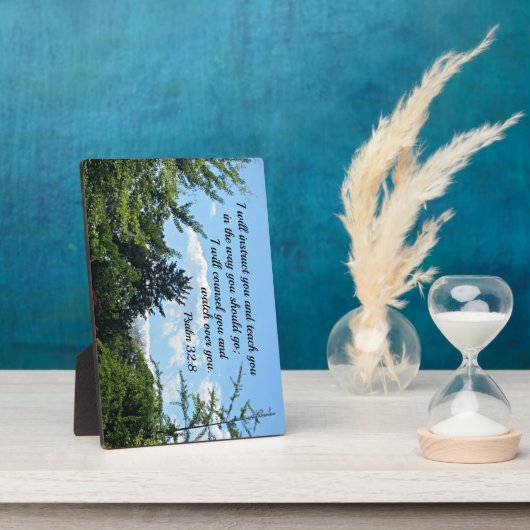 詩篇32:8わたしはあなたとあなた教えに教える フォトプラーク (側面)