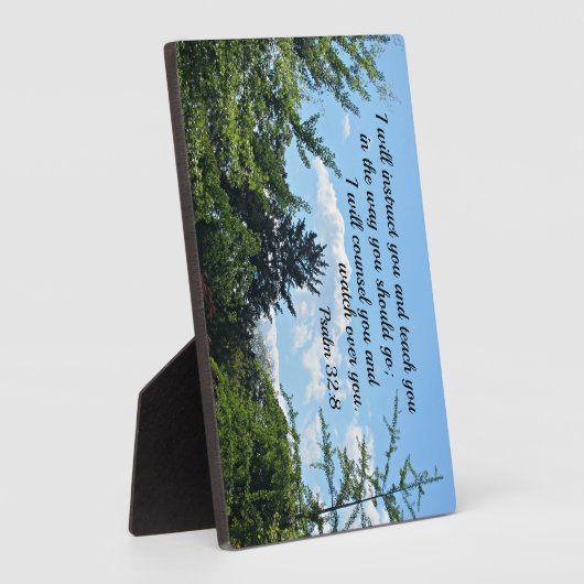 詩篇32:8わたしはあなたとあなた教えに教える フォトプラーク (側面)