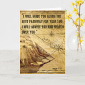 詩篇32:8聖書の聖句グリーティングカード カード (黄色い花)