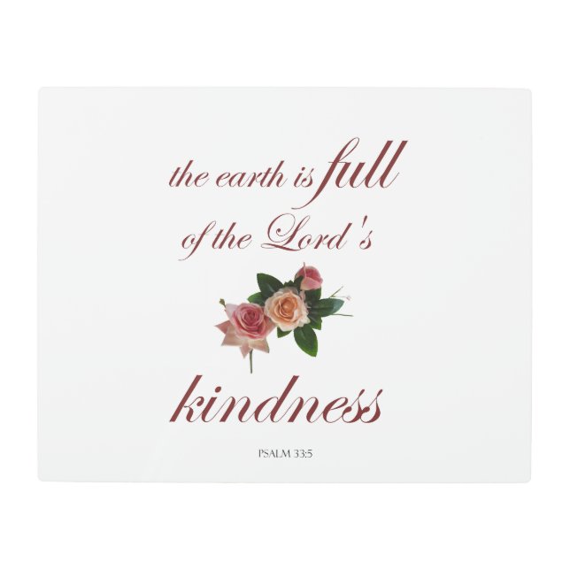 詩篇33世は主の親切に満ちている メタルプリント (正面)