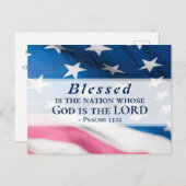 詩篇33賛美時12分は米国国旗 ポストカード (正面/裏面)