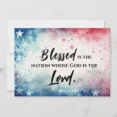 詩篇33:12は賛美国のバイブルのフラットカード (正面)