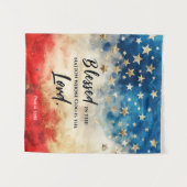 詩篇33:12は賛美米国国旗の聖書である タペストリー (正面(横))