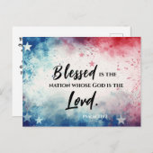 詩篇33:12は賛美米国国旗の聖書である ポストカード (正面/裏面)